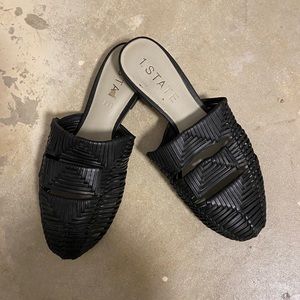 1.State Leather braided mules